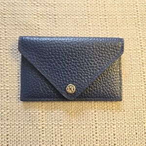 Dagne Dover x Rachel Zoe - Custom Card Case Navy Blue Genuine Pebbled Leather